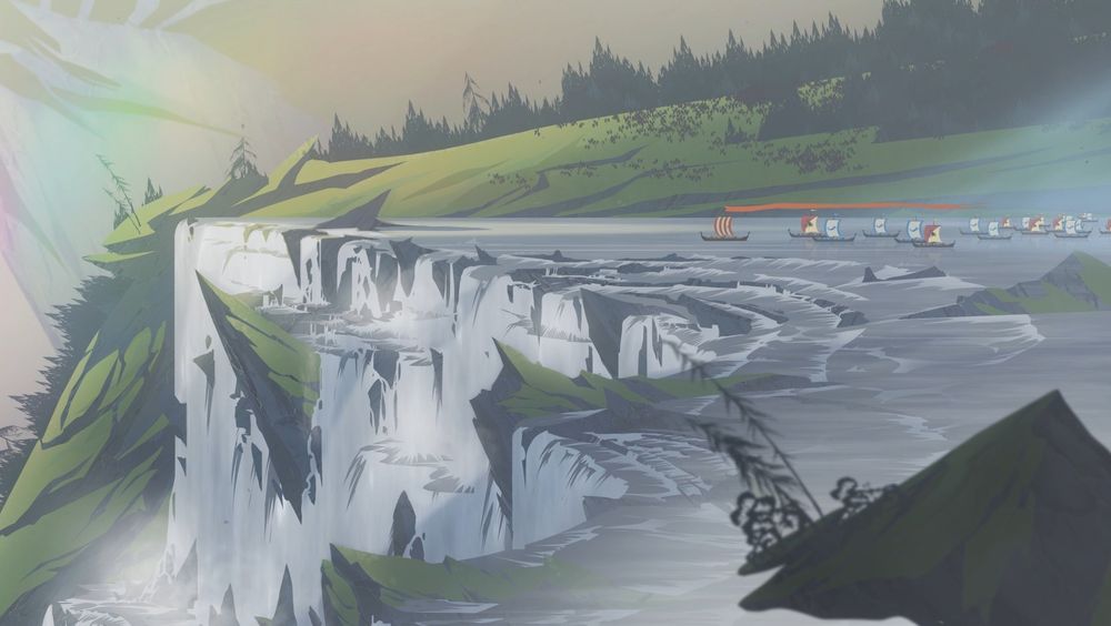 Omgivelsene i The Banner Saga 2 er praktfulle.