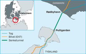 Forbindelsen skal gå mellom Rødbyhavn i Danmark og Puttgarden i Tyskland.