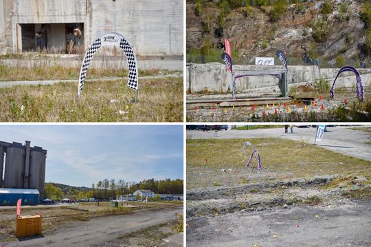 Banen bestod av en rekke markører og hindere, og var over et ganske stort område.