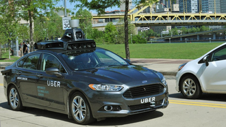 Uber utvikler egne selvkjørende biler. Her er blant annet en lidar montert på taket.