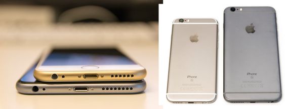 Av dagens iPhone-modeller er det kun Plus-utgavene som har optisk bildestabilisering. Her vist i grå versjon, mot den vanlige iPhone 6S i gull.