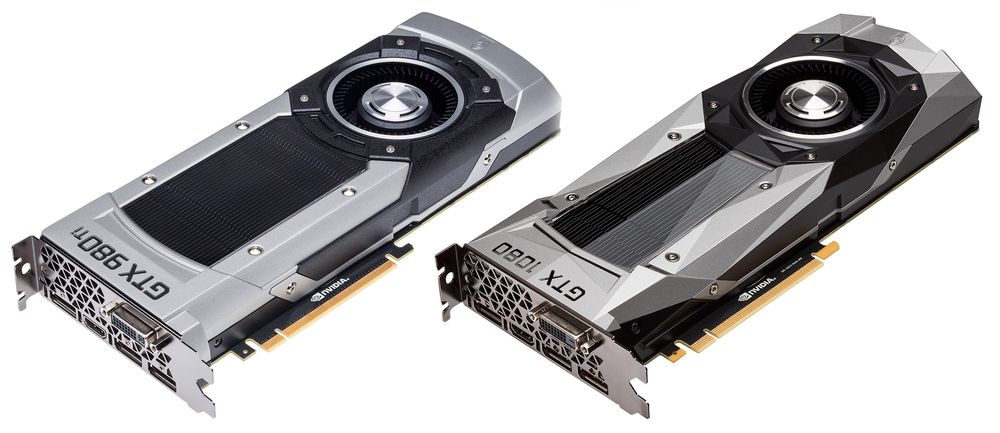 Referansedesignet i 900-serien (her representert ved GTX 980 Ti) sammenlignet med GTX 1000-seriens Founders Edition-design. Er det plutselig verdt å betale mer for?