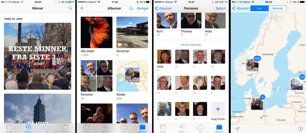  Photos app  automatically collects photos under & # xAB;  Memories & # xbb; and also have & # xE5;  f & # xE5; tt built Face . 