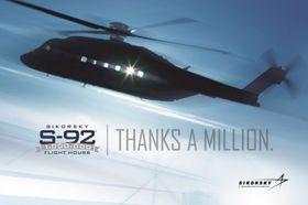 Sikorsky markerer at deres S-92-helikoptre nå har passert en million flytimer til sammen.