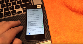 Skjermbilde fra videoen hvor jailbreaken vises frem.