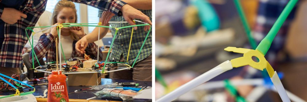 Dette er strawbees – og det er fast inventar i Pedersens dronebygging.