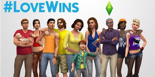 The Sims var det første spillet som (ved en tilfeldighet) omfavnet parforhold mellom mennesker av samme kjønn. Da ekteskap mellom homofile ble legalisert i juni 2015, twitret utviklerne dette bildet.