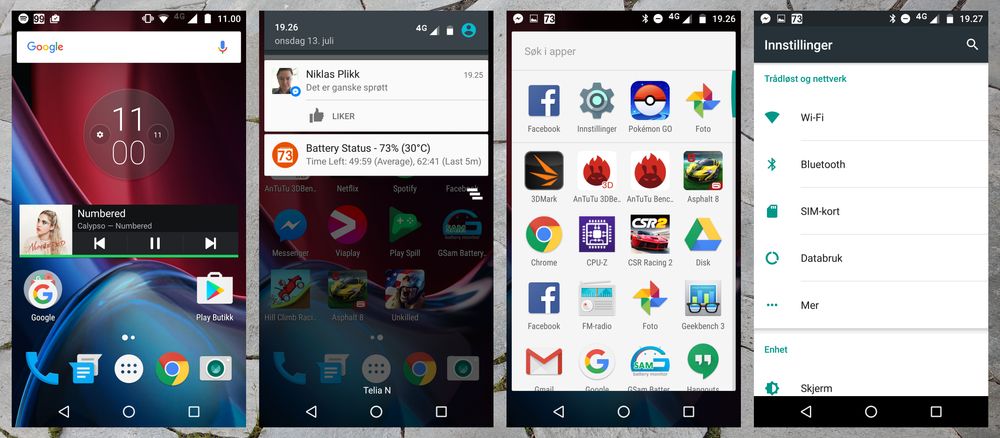 Helt grunnleggende Android gjør Moto G4 Plus både lynrask og enkel å bruke.