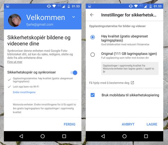 Google tilbyr gratis lagring av fullkvalitetsbilder fra Moto G4 Plus i to år.
