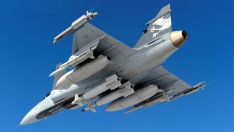 Så langt er Meteor-missilet (nest ytterst på vingene) kun operativt på én flytype: Saab Gripen.
