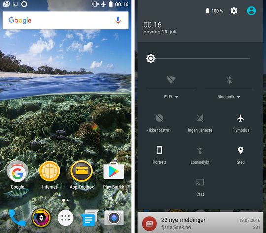 Store deler av menyene ser ut til å komme rett fra Google, men mange av appene kommer dessverre rett fra Cat, og slett ikke alle virker.