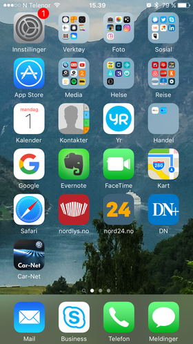 Sånn ser hjemskjermen til Svenn A. Hanssen ut.
