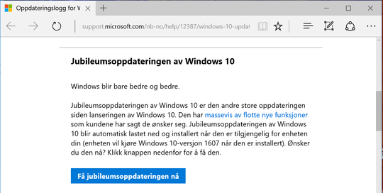 Du kan manuelt sette igang oppdateringen, hvis du ikke har tålmodighet til å vente.