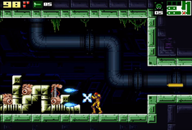 Skjermbilde fra traileren til AM2R: Another Metroid 2 Remake.