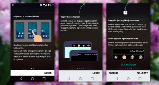 LG gir på starten en kjapp innføring i visse nyvinninger – og ikke minst, den ekstra skjermen.