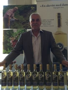 STOLT: Leif Wien Jensen i Landstormen melder om stor interesse for vår lokale akevitt under Oslo Aquavitfestival 2016.