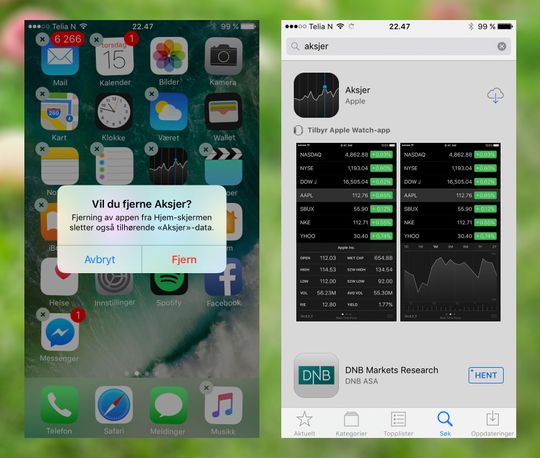 Vekk med seg, unyttige Aksje-app! Nå kan du fjerne, og eventuelt legge inn igjen, mange av de medfølgende appene på telefonen.