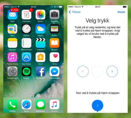 iOS 10 ser ut omtrent som før, men skjuler mange fine nyheter. En av de mer spesielle nyhetene i iPhone 7 er hjemknappen som ikke lenger er fysisk, men en sensorplate som får telefonen til å vibrere. Det føles som et trykk, men det platen flytter seg ikke.