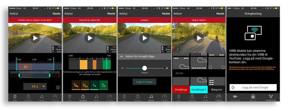Garmin har forbedret redigeringsdelen av appen, og vi kan til og med bruke den for å strømme direktevideo til YouTube.