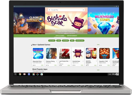Omtrent slik ser Google Play ut i Chrome OS.