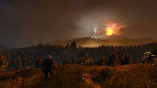 Velen i solnedgangen.