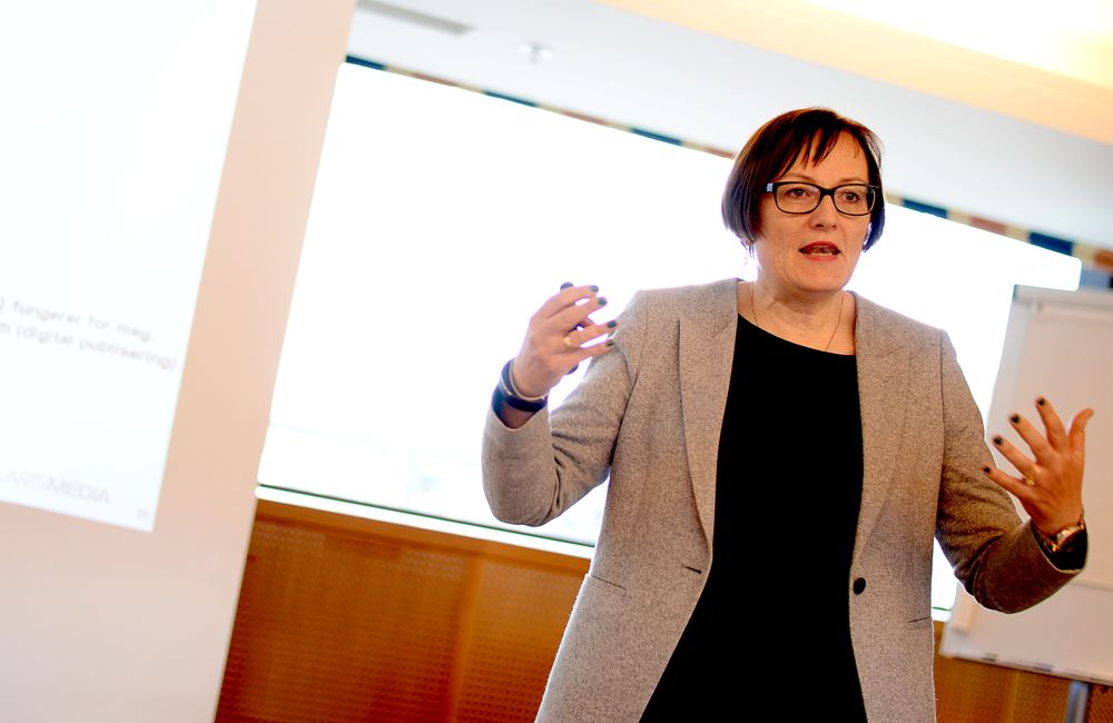 Tove Nedreberg, administrerande direktør i Adresseavisen AS. Her frå LLA sitt landsmøte i Trondheim våren 2015.