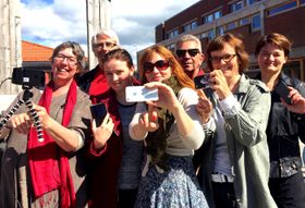 Lærerkollegiet ved journalistikkstudiet på kurs i 2015.