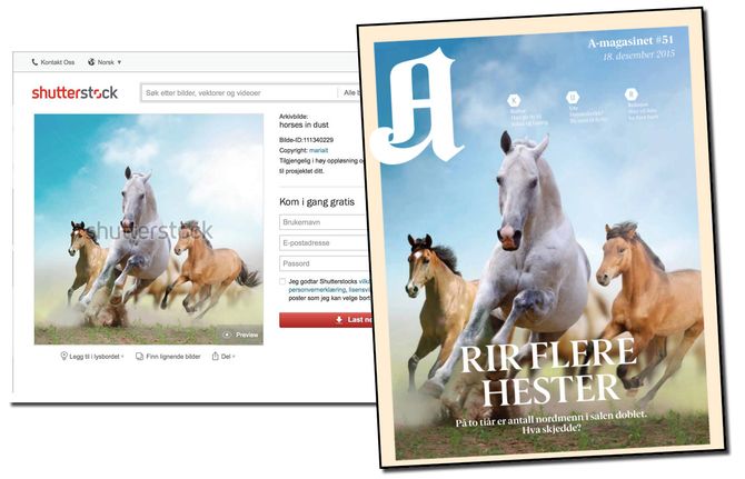 A-magasinets cover 18. desember - og skjermbilde fra fototjenesten Shutterstock.