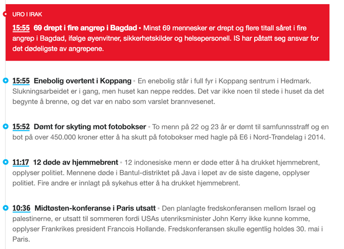 LANG PAUSE: NRK fikk ikke publisert 17. mai-stemning og andre nyheter hele formiddagen.