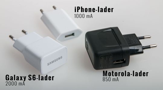 De ser grunnleggende like ut. En plugg med USB-kontakt i andre enden, men forskjellene er store mellom ladere. I tillegg til varierende ladestyrker finnes det også noen ulike standarder for hurtiglading som er enda kjappere enn disse.