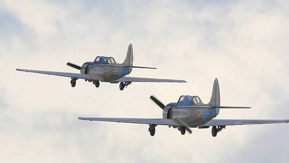 GIKK TAPT: Begge foreningens Yak52 gikk tapt i brannen.