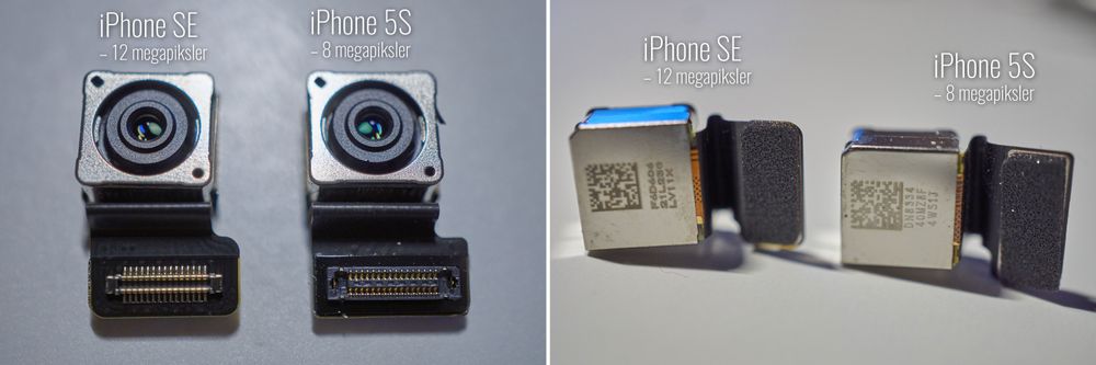 Kameraene i 5S og SE sammenlignet.