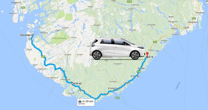 Renault oppgir en praktisk rekkevidde på inntil 321 kilometer for nye Zoe.