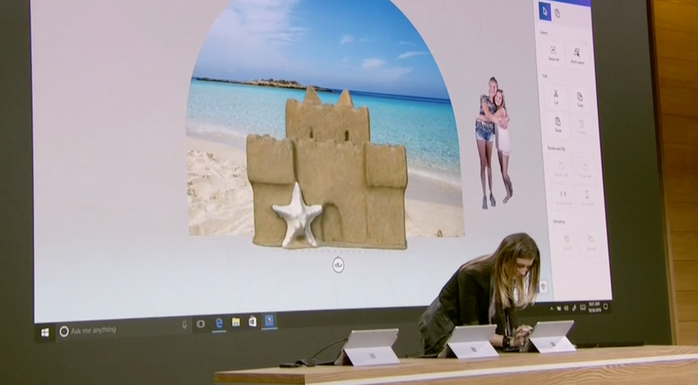 Sandslottet kan senere brukes i MS Paint (med 3D-støtte).