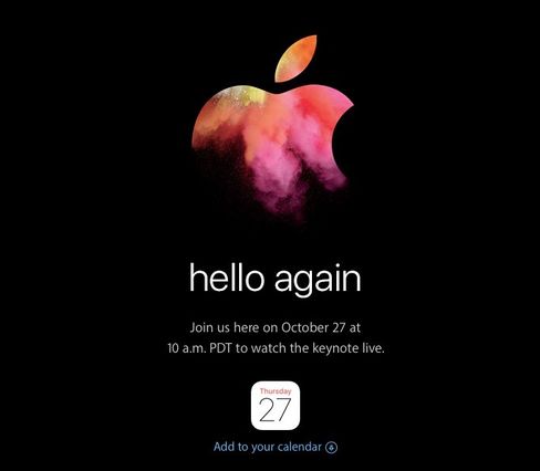 Slik ser invitasjonen til kveldens Apple-lansering ut. Teksten spiller på den som har blitt brukt i tidligere Mac-lanseringer.