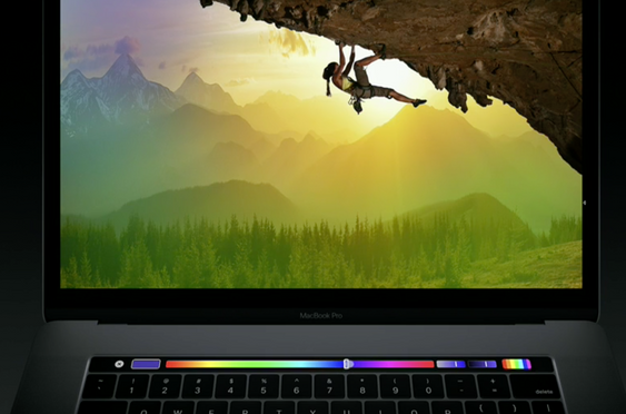 Touch Bar kan også brukes for å endre farge på penselen.