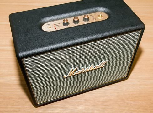 Marshall Woburn er en forholdsvis stor høyttaler, men lyden er enda mange hakk større. Designmessig var det også denne de fleste som var innom testrommet foretrakk.