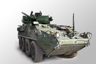 Den første prototypen av den oppgraderte Stryker-vogna.