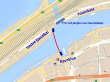 Den autonome kanalfergen skal krysse kanalen fra Ravnkloa til Vestre Kanalkai i Trondheim.
