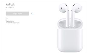 AirPods er fortsatt ikke tilgjengelig for bestilling.