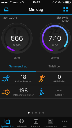 «Forsiden» til appen er oversiktlig og grei.