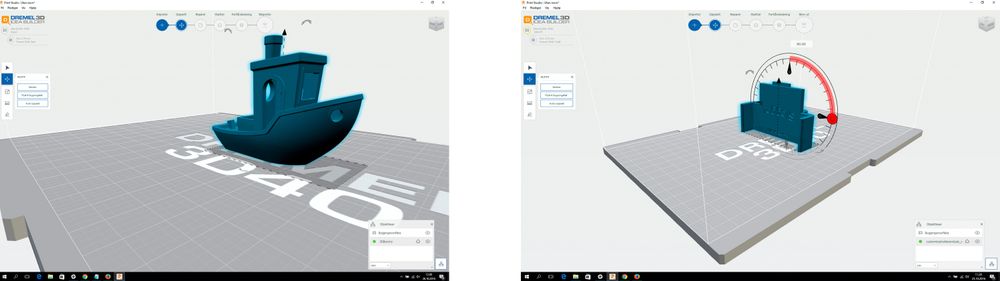 Autodesk Print Studio er et solid og kraftig program som er intuitivt og brukervennlig. Programmet identifiserer og retter opp problemer automatisk. Programmet estimerer hvor lang tid utskrifter vil ta, og hvor mye filament som brukes. Programmet sender ferdigbehandlede filer til skriveren ved å åpne et vindu i nettleseren.