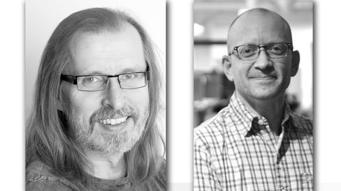 Til venstre Inside Telecom-journalist Håvard Fossen, til høyre Tek.nos Aksel Edgar-Lund.