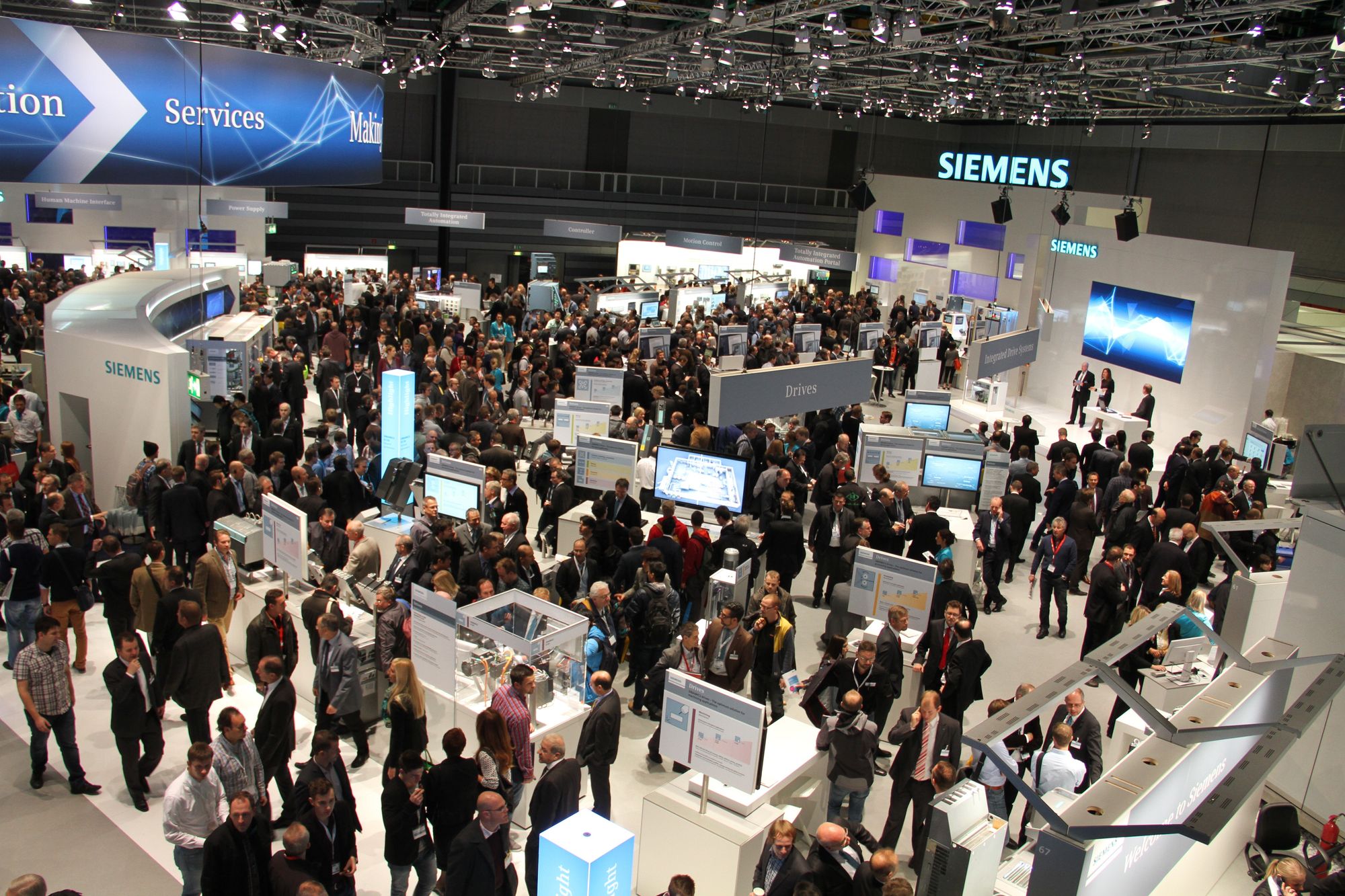 SPS IPC Drives, Nürnberg. Bildet er fra 2014 der Siemens hadde egen hall.
