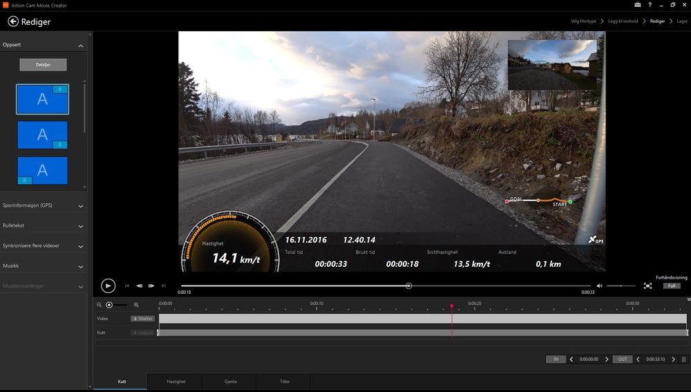 Vi får ikke på langt nær så mange grafiske valg som hos Garmin, og vi skulle særlig ønske at vi kunne gjort grafikken litt mindre.