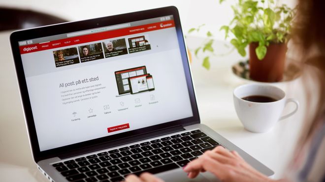 digipost på en PC-skjerm