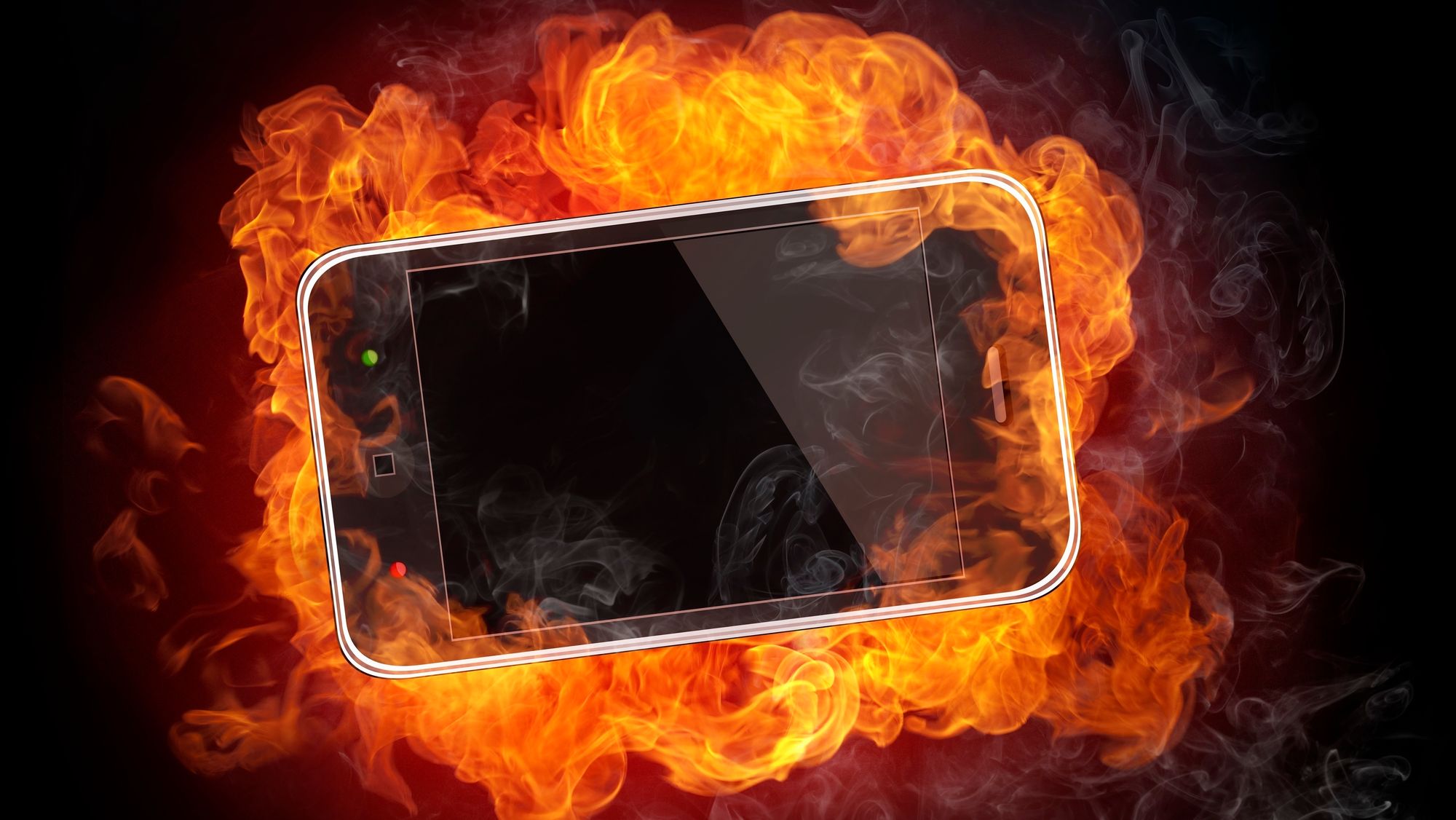 Brennende mobil.
