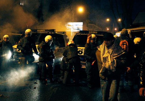 Fra demonstrasjonene i Oslo i januar 2009.