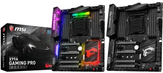 MSI X99A Gaming Pro Carbon kommer som du kan se med LED-belysning (som du kan slå av!).