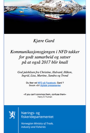 Slik så julekortet ut - trykk på bildet for stor versjon.